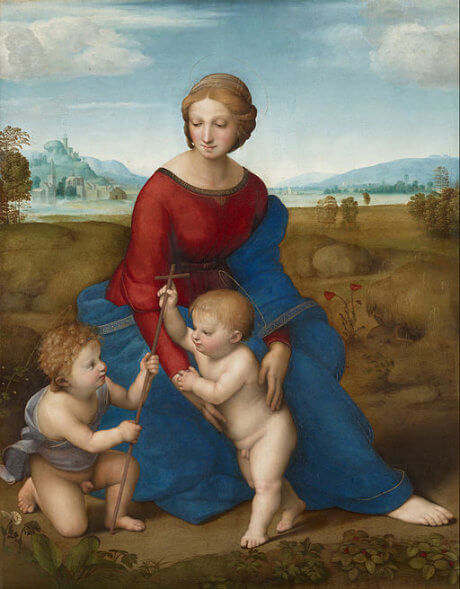 The painting "Madonna in the Meadow" by Raphael