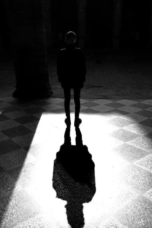 A shadow of a person