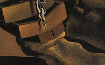 Detail of the keyhole in one of the drawers in Dalí's "The Anthropomorphic Cabinet"