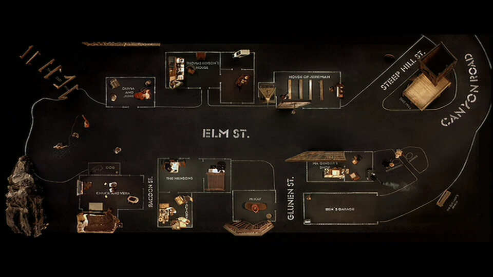 Aerial view of Dogville