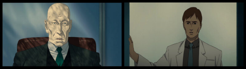 The characters Inui (left) and Osanai (right) as depicted in the movie Paprika (2006) by Satoshi Kon