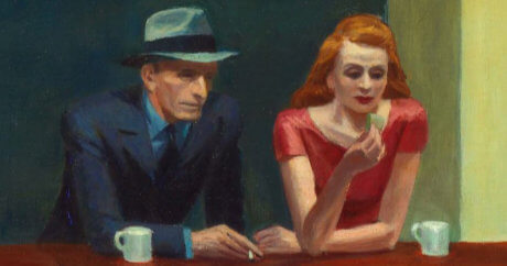 The couple in Nighthawks