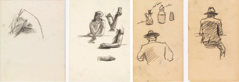 Some of Hopper's sketches for Nighthawks