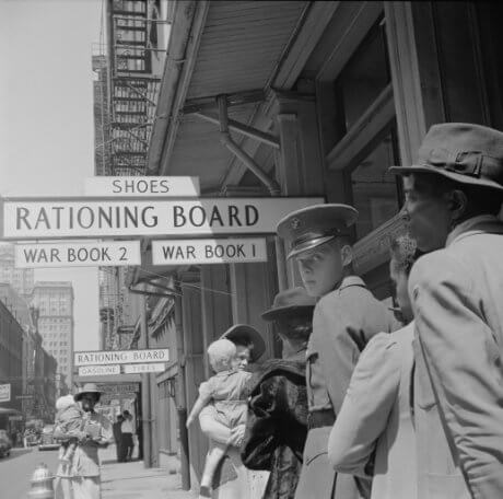 People queuing at a Rationing Board in New Orleans, USA, in 1943