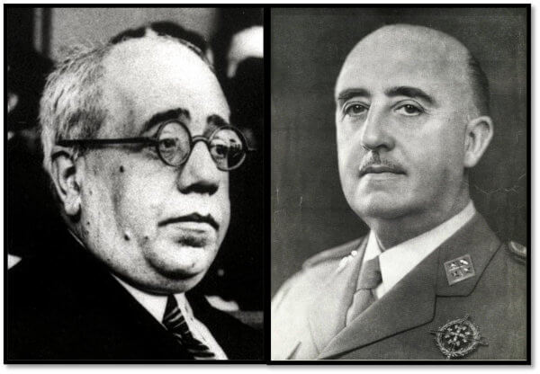 Photos of Manuel Azaña and Francisco Franco