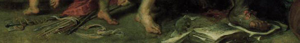 Detail of several objects on the ground from Rubens' The Consequences of War