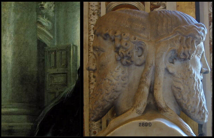 Rubens' temple of Janus and bust of Janus