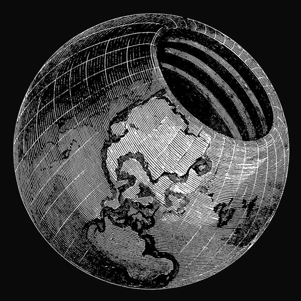 Illustration showing an entrance to the hollow Earth as proposed by John Symmes