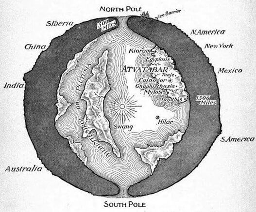 Map of the hollow Earth