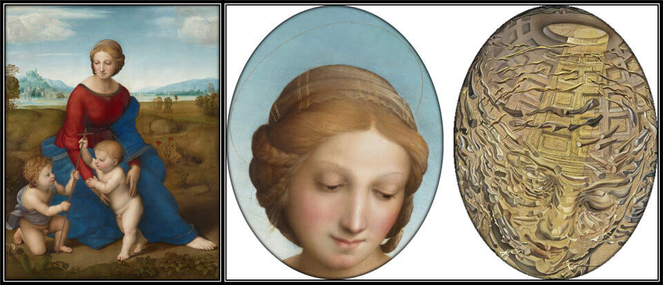 The similarity between Raphael's and Dalí's Madonna