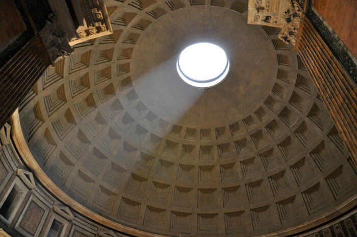 The oculus in the Pantheon of Rome