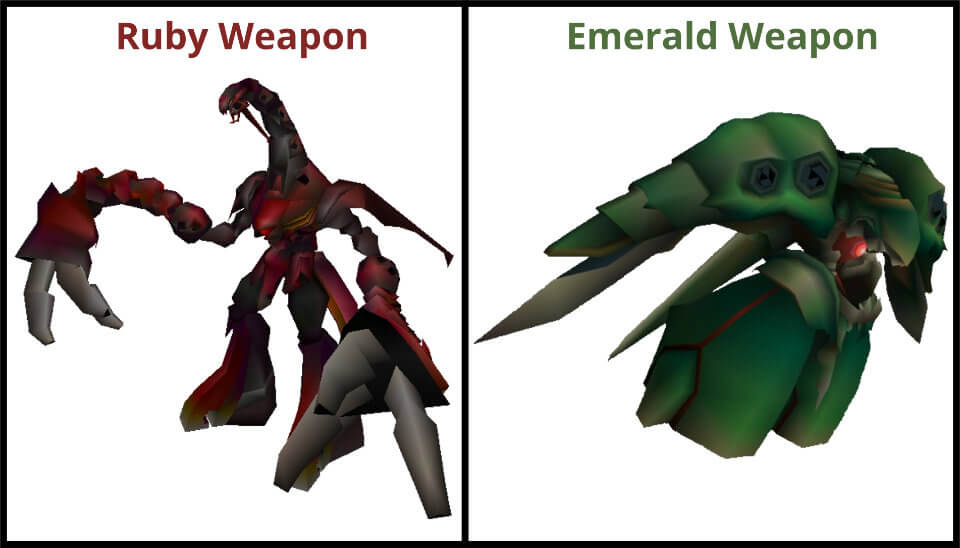 The two most difficult enemies to beat in FFVII - the Weapons