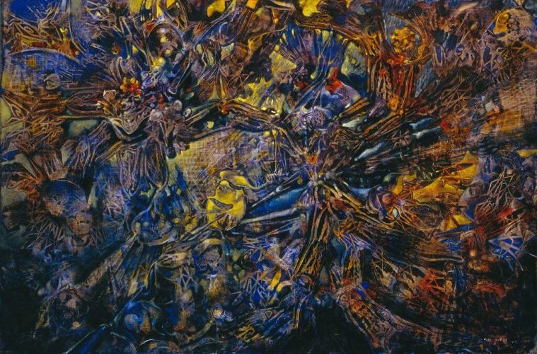 a-swarm-of-bees-in-the-palais-de-justice-max-ernst